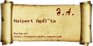 Halpert Agáta névjegykártya